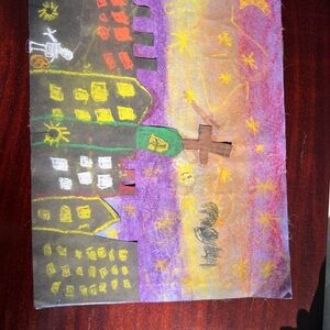 Vibrant Cityscape Chalk Art by Jamie